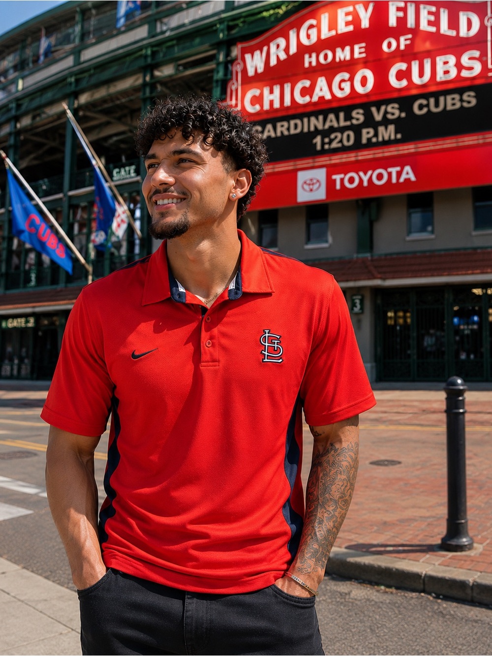 Nike Red St. Louis Cardinals Polo with Navy Accents